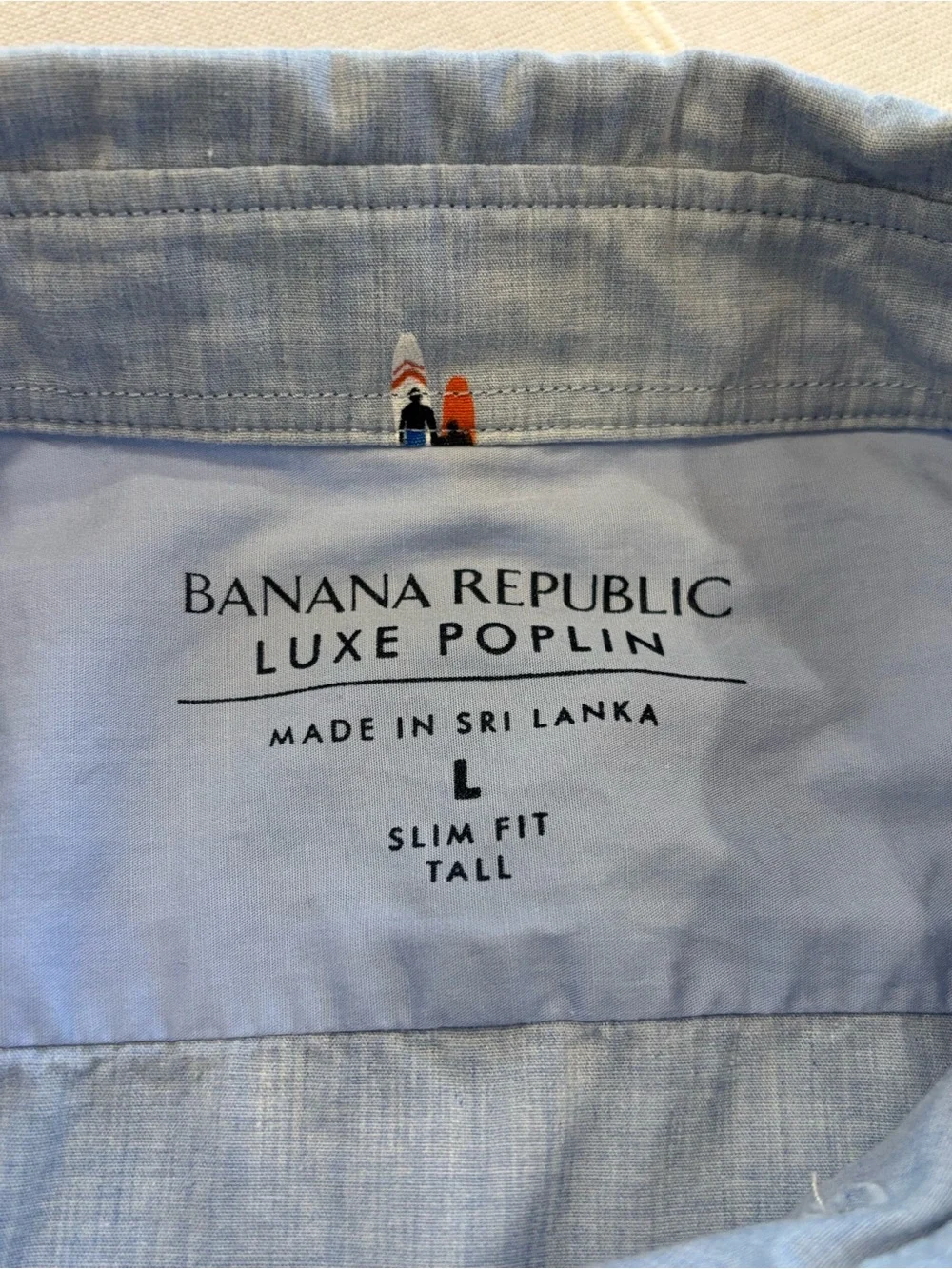 Banana Republic Luxe Poplin Surf Print Button Down Shirt Men’s L Tall slim fit